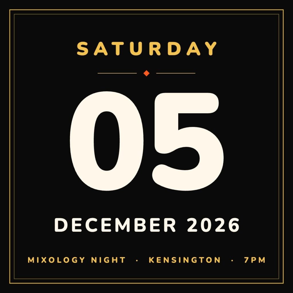 Mixology Night, Saturday 5 December 2026