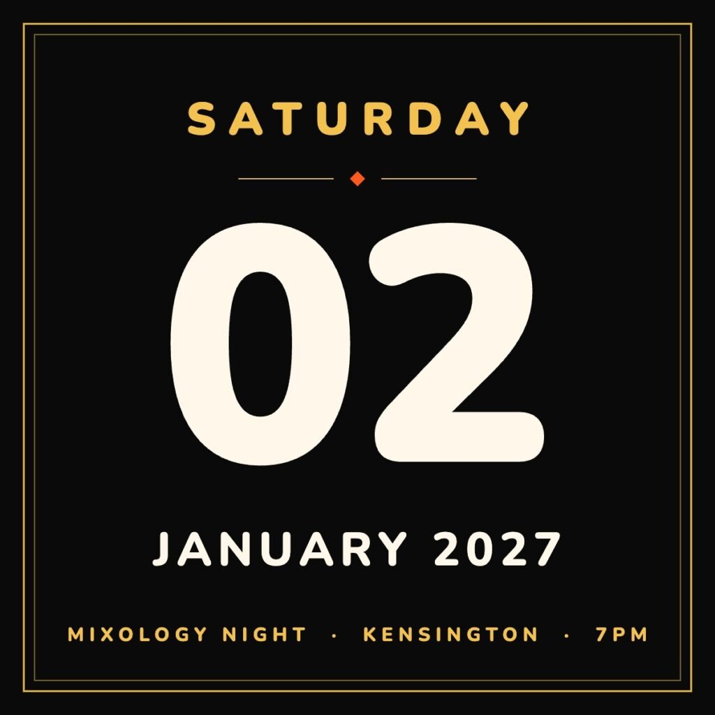 Mixology Night, Saturday 2 January 2027