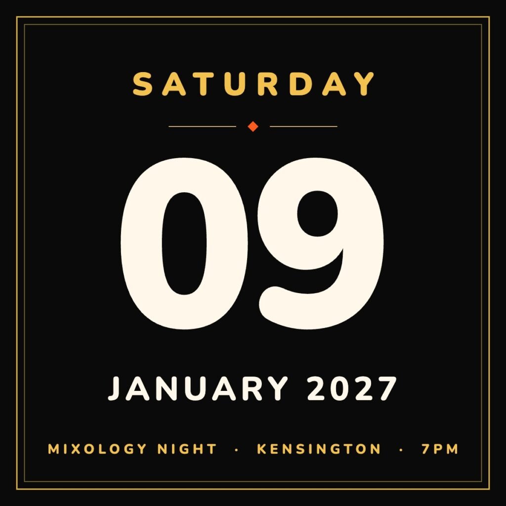 Mixology Night, Saturday 9 January 2027