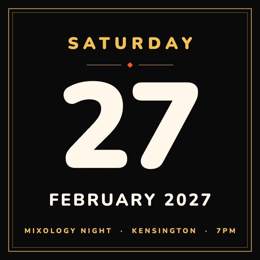 Mixology Night, Saturday 27 February 2027